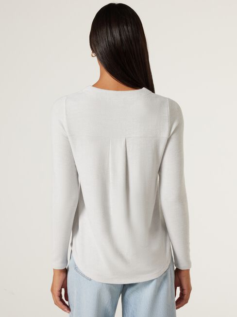Sia Soft Touch Curved Hem Pullover, Grey Marle, hi-res