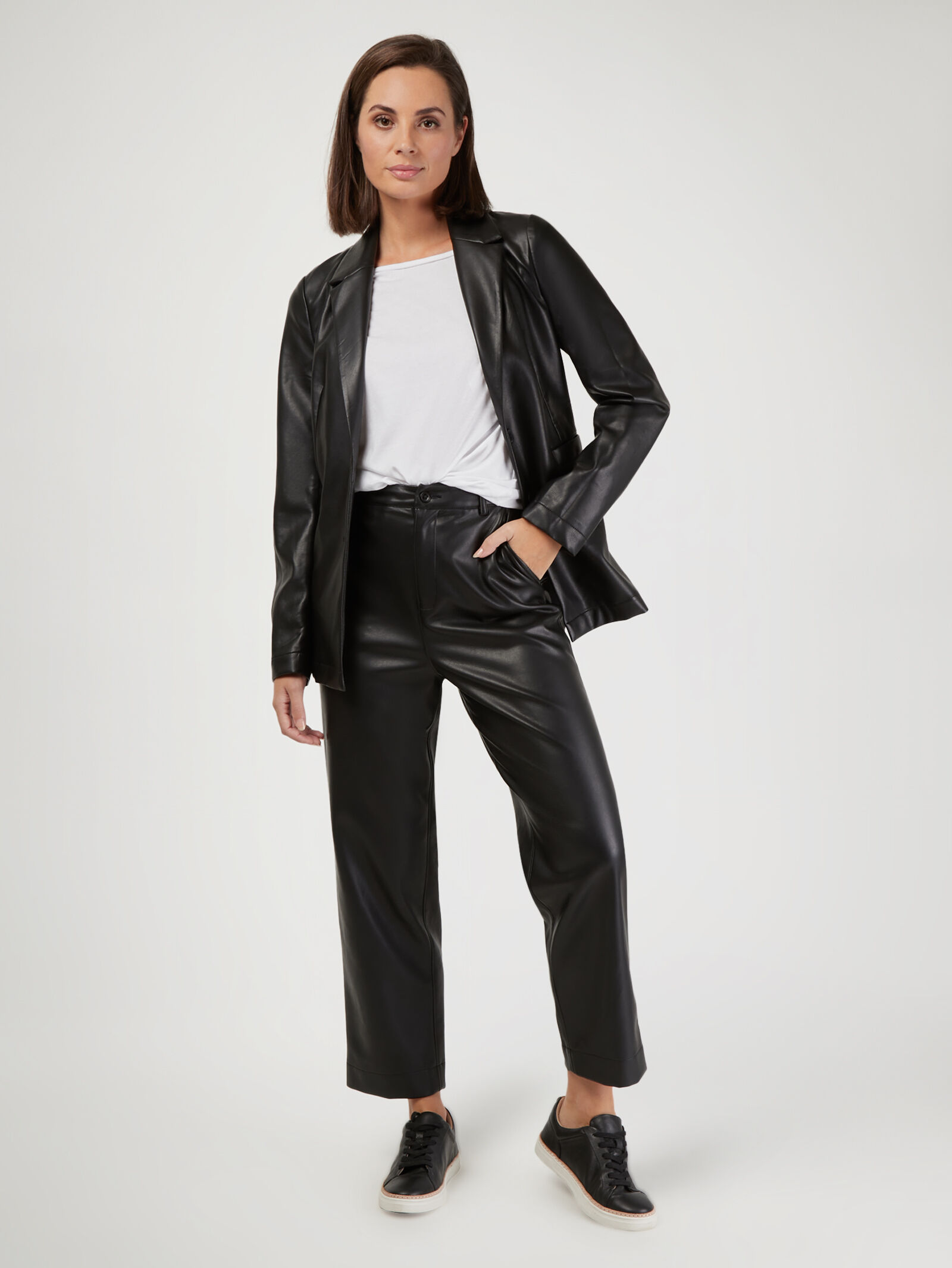 Faux leather top jacket nz