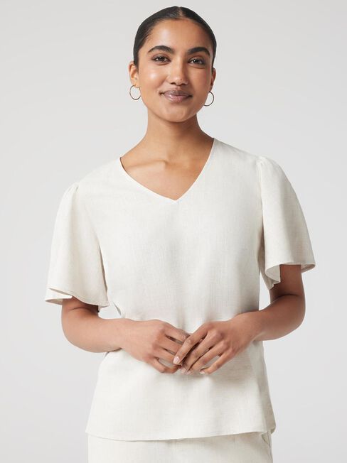 Avery V-Neck Top, Yellow, hi-res