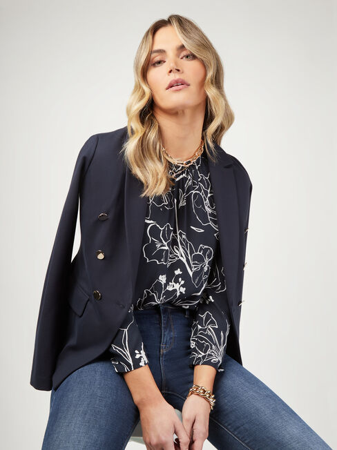 Madison Volume Sleeve Top, Floral, hi-res
