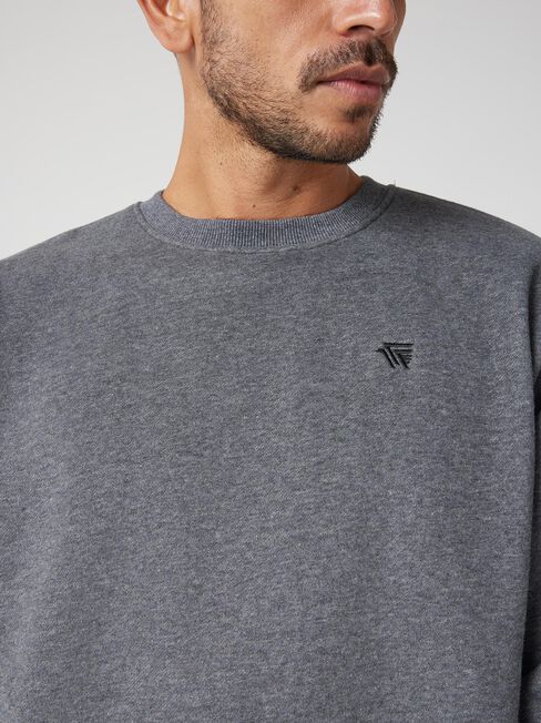 Oli Crew Neck Sweat, Charcoal Marle, hi-res