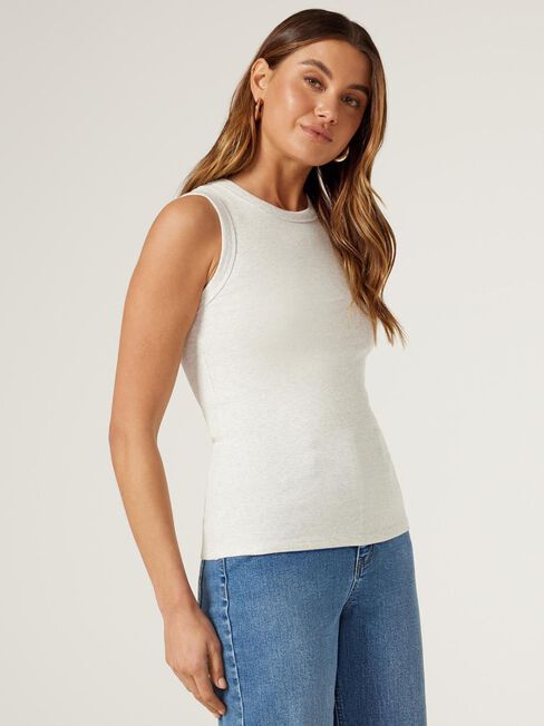 Classic Rib Tank, Grey, hi-res