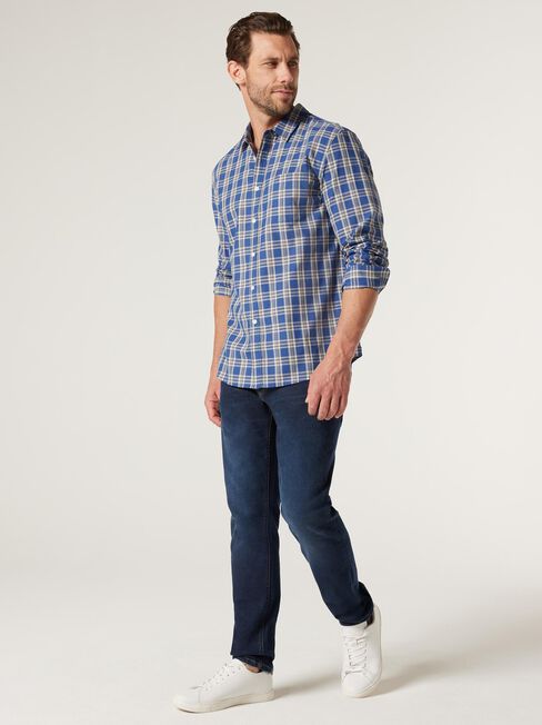 LS Scott Check COOLMAX ® Shirt, Dark Blue Multi, hi-res