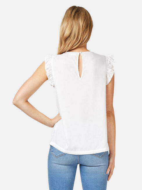 Ruby Lace Insert Tank, White, hi-res