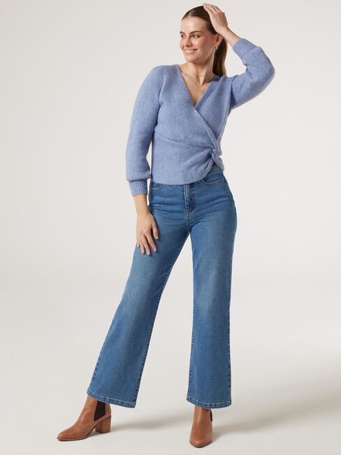 Tori Twist Front Knit, Blue, hi-res