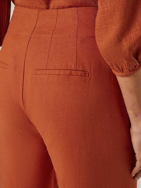 Shelby Relaxed Linen Pant, Orange, hi-res