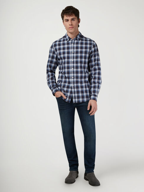 LS Ryan Check Shirt, Blue, hi-res