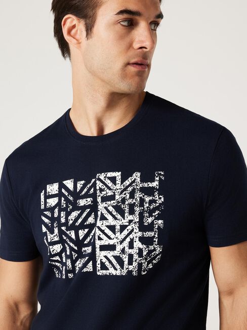 SS Beau Print Crew Tee, Ink, hi-res