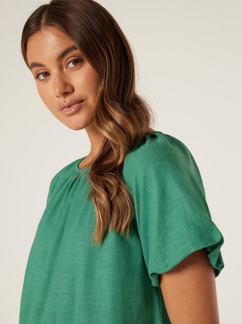 Hazel Puff Slv Top, Green Primrose, hi-res