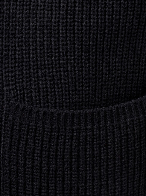 Priya Rib Cardigan, Black, hi-res