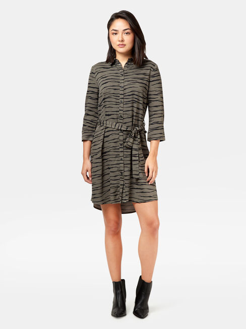 Minx Printed Shirt Dress, Print, hi-res