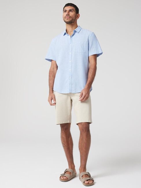 SS Wolf Textured Shirt, Sky, hi-res
