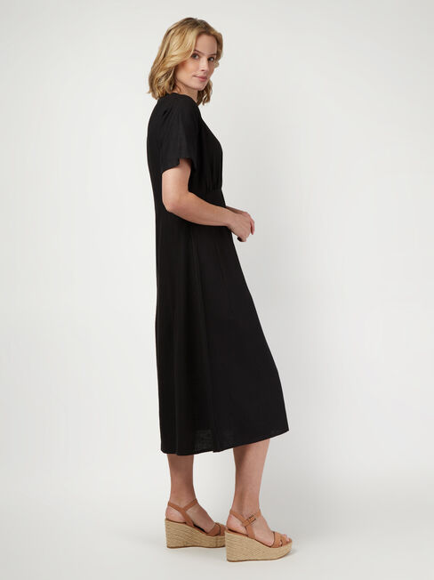 Portia Midi Dress, Black, hi-res