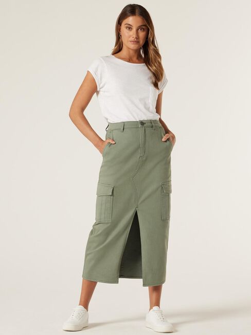 Cleo Cargo Skirt, Khaki, hi-res