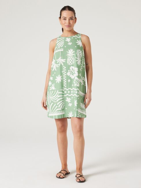 Sophie Shift Dress, Leaf Green, hi-res
