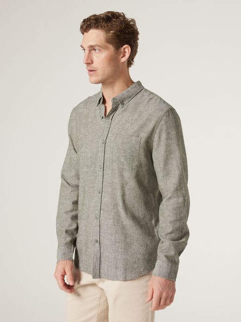 LS Brody Textured Shirt, Green, hi-res