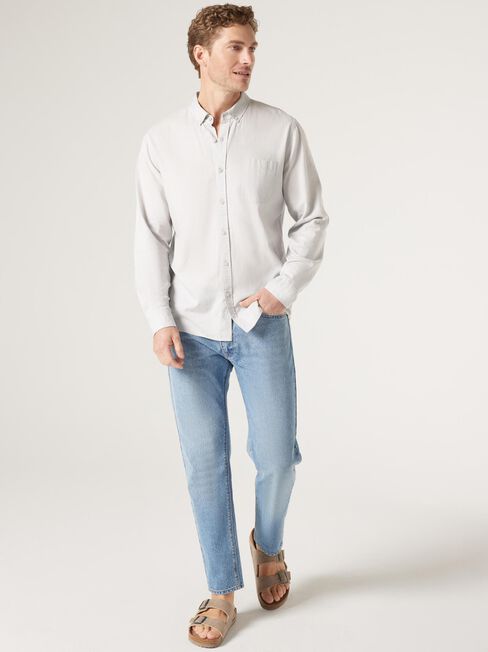 LS Brody Textured Shirt, Grey, hi-res
