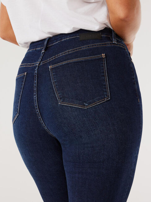 Curve Slim Straight Jeans, Dark Indigo, hi-res