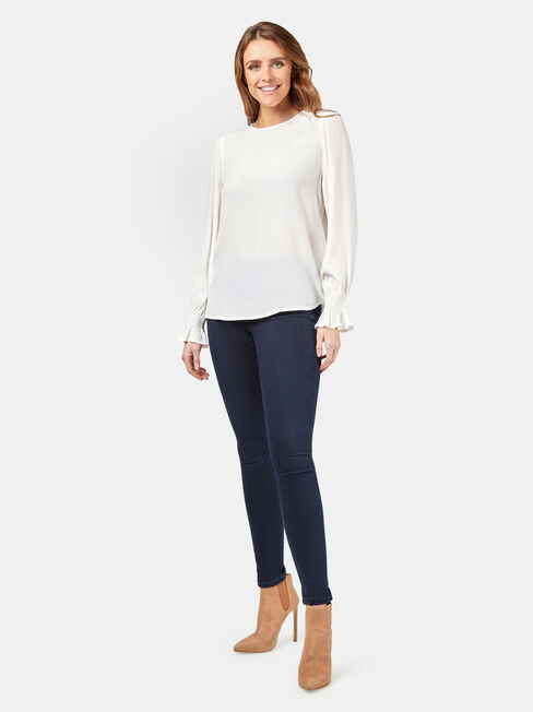 Elliot High Low Blouse, White, hi-res