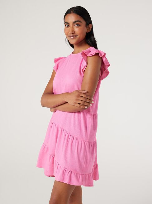 Amy Asymmetric Dress, Pink, hi-res