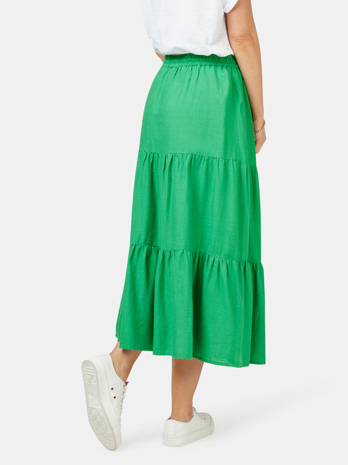 Alexandra Tiered Skirt, Green, hi-res