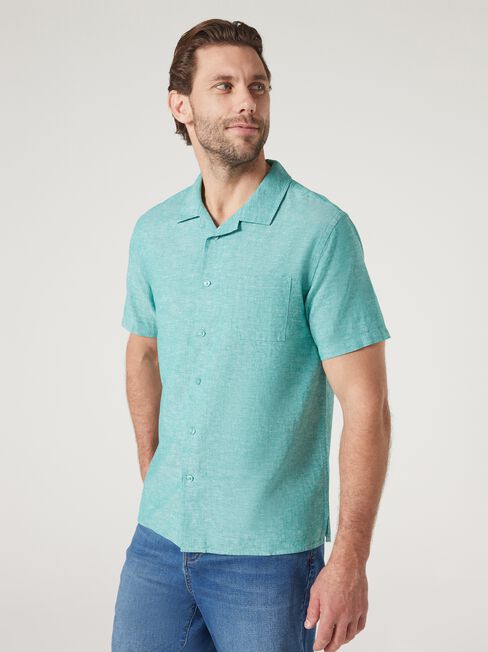 Jimmy Relaxed Resort Shirt, Aqua, hi-res