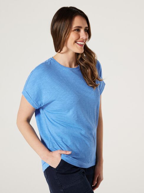 Drop Shoulder Tee, Sapphire, hi-res