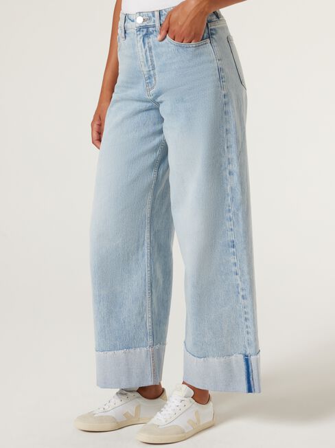 Rita Wide Leg Jeans, Light Indigo, hi-res