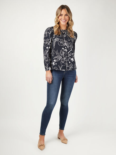 Madison Volume Sleeve Top, Floral, hi-res