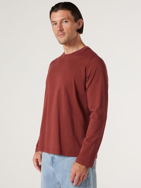 Vienna Long Sleeve Tee, Brick, hi-res
