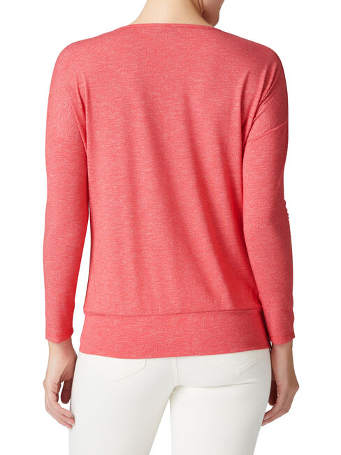 Avery Basque Hem Top, Orange, hi-res