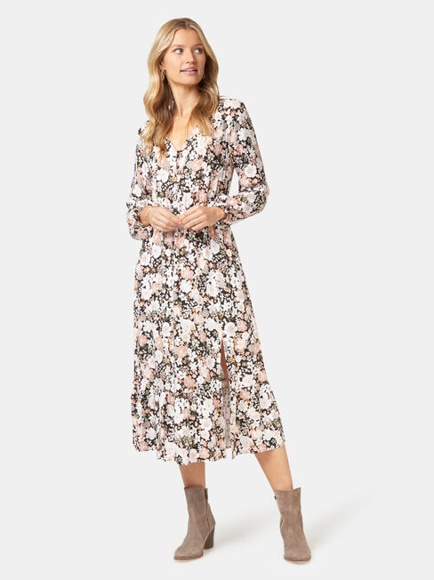 Scarlett Long Sleeve Midi Dress, Floral, hi-res