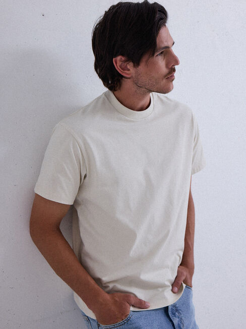 Ace Relaxed Fit Basic Crew Tee, Chalk, hi-res