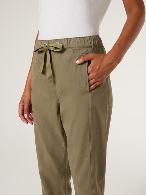 Evelyn Relaxed Pants, Khaki, hi-res