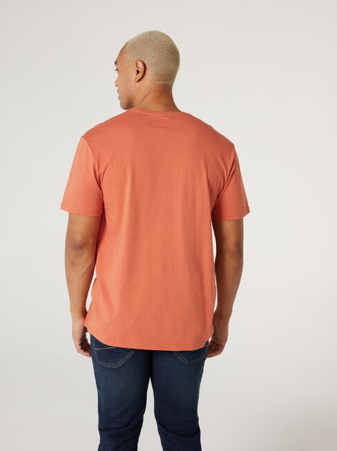 SS Ostin Print Crew Tee, Orange, hi-res