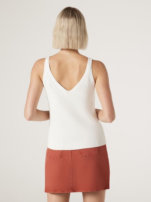 Pearl Knit Tank, White, hi-res