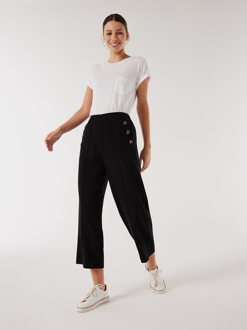 Wide Leg Twill Trousers