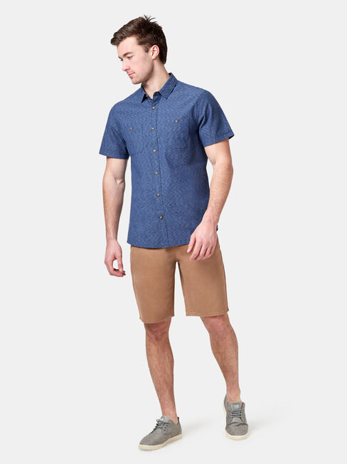Gus Short Sleeve Textured Shirt, Blue, hi-res