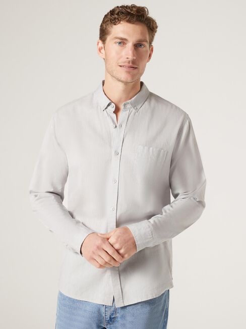 LS Brody Textured Shirt, Grey, hi-res