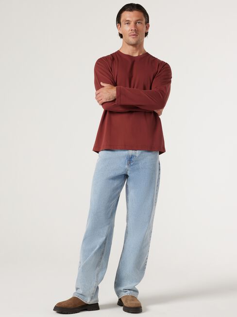 Vienna Long Sleeve Tee, Brick, hi-res