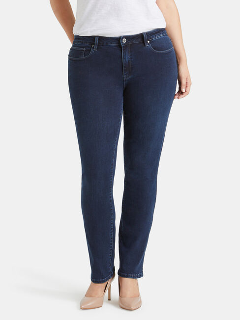 Curve Embracer Slim Straight Jeans Deep Sea Blue, Mid Indigo, hi-res