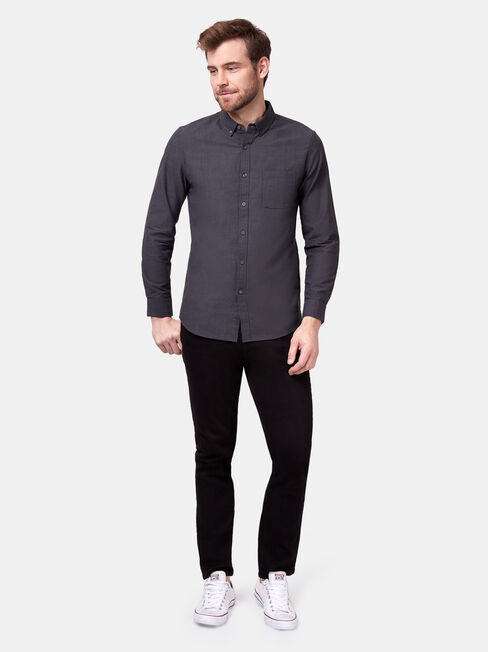 Bennett Long Sleeve Textured Shirt, Black, hi-res