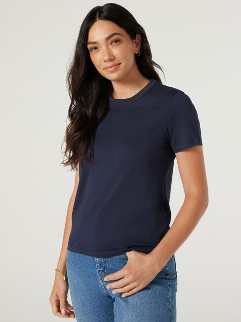 Classic Crew Neck Tee, Ink, hi-res