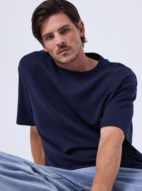 Phoenix Textured Crew Tee, Ink, hi-res