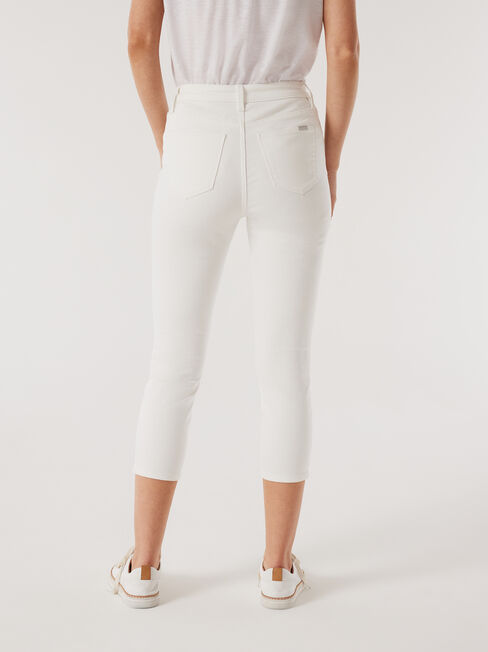 Kara Mid Waist Skinny Capri, White, hi-res