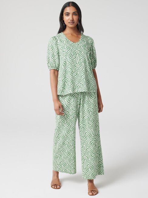 Tillie Wide Leg Pant, Green, hi-res