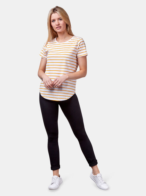 Essential Crew Neck Tee, Yellow, hi-res