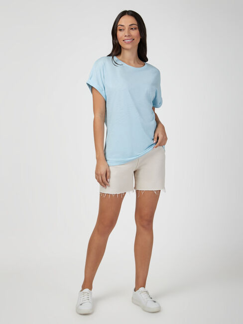 Drop Shoulder Tee, Light Blue, hi-res