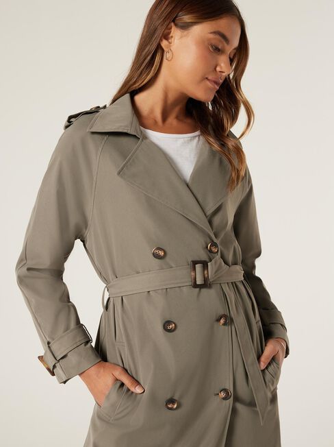 Amanda Relaxed Trench Coat, Khaki, hi-res