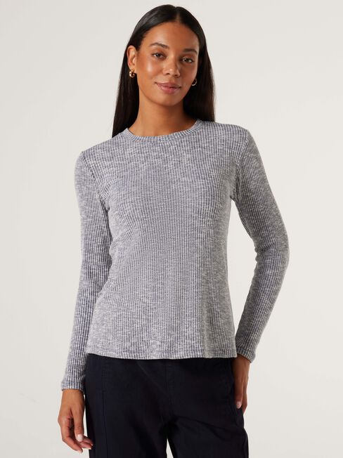 Boucle Soft Touch Pullover, Navy, hi-res